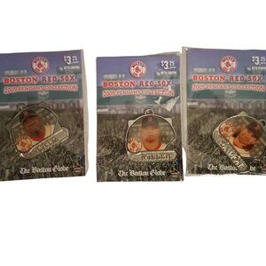 Vintage 2005 Red Sox Boston Globe Ortiz Damon Miller Bracelet Pendant Lot